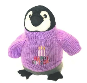 Penguin Birthday Plush, Stuffed Animal, Gift, Sweater, Toy, Doll (10" Tall) - Picture 1 of 3