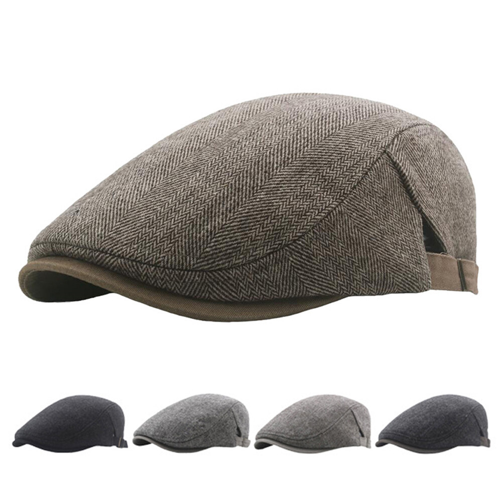 Cappello Da Uomo In Pelle PU Stile Gatsby - Berretto Piatto Regolabile Per Look Vintage