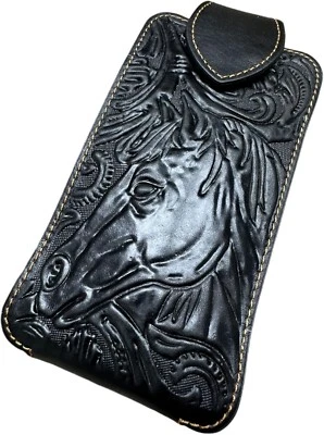 7" CABALLO FLORAL BOLSA CINTURÓN LAZO Y CLIP FUNDA WESTRN CUERO UNIVERSAL #EH12850 Foto 1 de 4