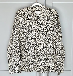 NWT Caslon Women’s 2X Button Up Schacket Leopard Print Multi Color Spring Office - Picture 1 of 11