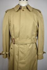 Unbranded Solid Tan Cotton/Poly Blend Four Button Belted Trench Coat Size: 40R