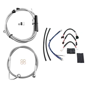 SS Handlerbar 12" Chrome Cable Brake Line For 2016-2017 Harley Softail With ABS - Bild 1 von 4