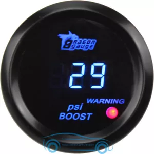 2" 52mm LED Blue Light Digital Turbo Boost Gauge Intake Pressure Meter psi - Picture 1 of 4