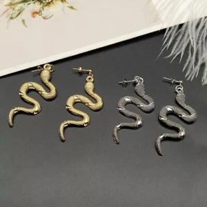 Silver or Gold Snake earrings goth earrings punk emo alt edgy earrings - Picture 1 of 13