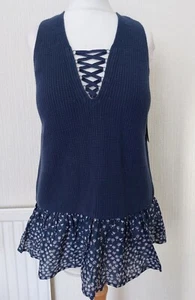 Neu Next Damen sexy blau ärmelloses Top neu mit Etikett 10  - Bild 1 von 5