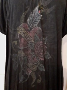 Mini T Dres Cortos Negro Anticuado Corazón Con Decir Amor Verdadero - Imagen 1 de 6