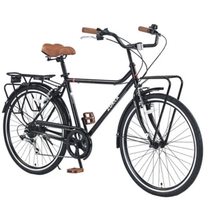 26 In Vintage Bike 7 Speed Steel Frame Double Brakes for Adults Commute Bicycle - Picture 1 of 5