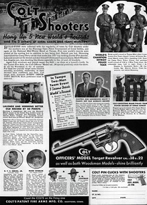 1938 Colt Offiziersmodell 38 Special Heavy Barrel Revolver Original Print Ad - Bild 1 von 1