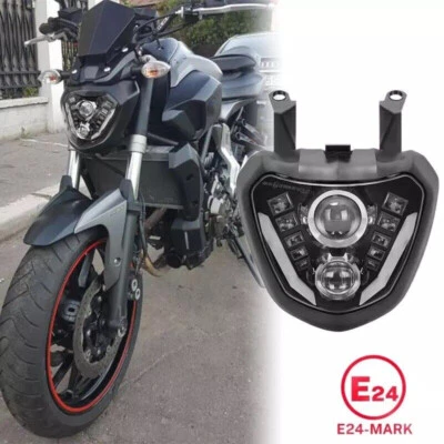 LED Headlight Assembly Headlamp DRL for Yamaha FZ07 MT07 2014-2017 Plug and Play - Image 1 of 4