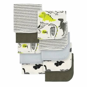 Gerber Baby Boy's 10 Pack Terry Washcloths NEW Dino, Stripes, Solids Adorable - Picture 1 of 7