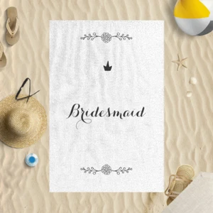 58x39" Bridesmaid Hand Drawn Design Microfibre Beach Towel Summer Holiday Gift - Picture 1 of 1