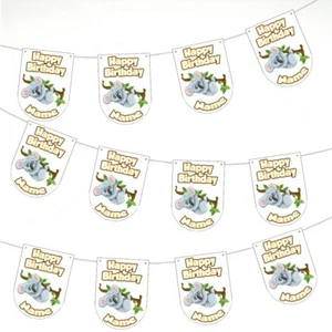 Personalised Koala Bear Animal Birthday Bunting Party Decorations NAME & AGE - Picture 1 of 7