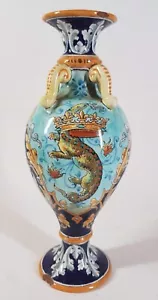 Antique Ulysse Blois E (Emile) Balon French Hand Painted Faience Salamander Vase - Picture 1 of 23