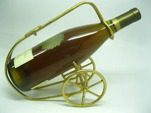 Vintage Gold "HONOR" Crest Emblem Wine Bottle Holder Caddy Server Wheeled Cart - Picture 1 of 7