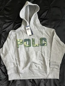 Polo Ralph Lauren Gray Hoodie with Camouflage Logo Size S/P 7 - Picture 1 of 2
