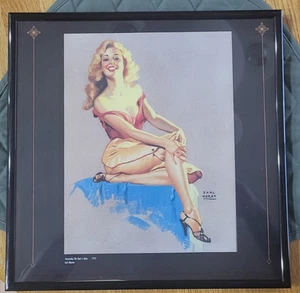 Earl Moran Pin-up Calendario Niñas Ayer Tuvimos una Fecha 1957 ARTE Enmarcado - Imagen 1 de 3