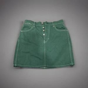 Reformation Jeans green Jean skirt 26 - Picture 1 of 4