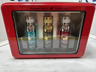 Nuevo Beverly Hills Polo Club Hombre Spray Juego de 3 Piezas Activo, Clásico y Brillante Nueva Lata Foto 1 de 4