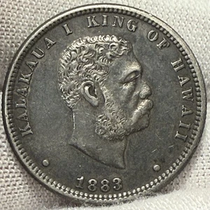 1883 Hawaii Quarter 25C High Grade ~ Most Were Melted After Demonetization #L423 - Picture 1 of 2