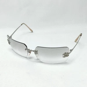Gafas de sol Chanel 4017-D c.159/6L 62□17 120 gris degradado sin montura usadas Japón - Imagen 1 de 19