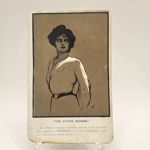 1903 Bella Donna "L'altra donna" RISPOSTE storia pubblicità cartolina antica  - Foto 1 di 3