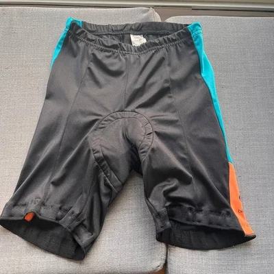 Pantalones Cortos de Ciclismo Bellwether Para Mujer Talla Mediana Negro Azul Naranja Acolchado Nylon Foto 1 de 4