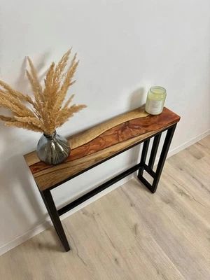 Stunning Live Edge Wood Console Tabletop Modern Hallway Furniture | Handcrafted - Image 1 of 4