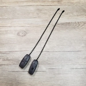 Hunter Ceiling Fan Replacement Pull Chain Pendants Black Set Bulb & Fan 9" - Picture 1 of 5