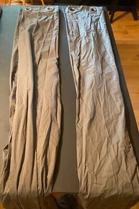 Set of 2 Ikea Gray Polyester Curtains 57 X 98" Modern Classic - Picture 1 of 7