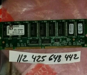512MB SDRAM SDR 133 PC133 168PIN 3.3V RDIMM ECC REGISTERED KTC-G2/1024 - Picture 1 of 1
