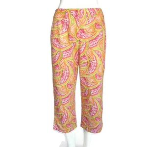 Talbots Festive Watermelon Fruit Rainbow Pants size 6 Cruise Beach Tiki / 2067 - Picture 1 of 6