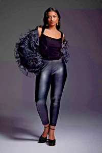 NWT ANTHROPOLOGIE SANCTUARY RUNWAY FAUX LEATHER LEGGINGS PANTS BLACK 2X PLUS - Picture 1 of 11