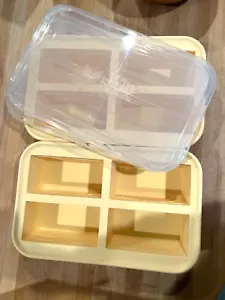 Super Ice Cube Tray X 4 Portions Big Silicone Freezing Mold with Lid 1 Cup - Picture 1 of 7