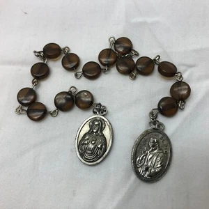 Hand Rosary St. Pio Our Lady of Mount Carmel Pray for Us - Picture 1 of 11