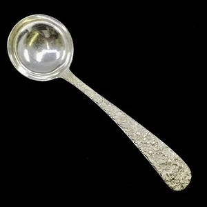 Kirk Repousse Sterling Silver 7" Solid Round Bowl Gravy Sauce Ladle - Picture 1 of 9