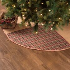 Clement Rustic 48" Tree Skirt Round Plaid Patchwork Christmas Decor VHC Brands