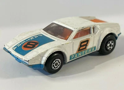 1975 Matchbox Superfast No 8 De Tomaso Pantera Белый Литой Игрушечный Автомобиль - Изображение 1 из 4