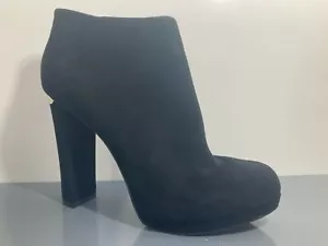 NEW Michael Kors Black Suede Platform Ankle Boot Side Zip US 9.5 M - Picture 1 of 6