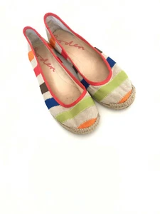 Boden Striped Ballet Flats Shoes Slip On Blue Orange Green US Size 8.5 EUR 39 - Picture 1 of 6