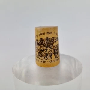 Vintage Wooden Thimble Santa's Wife Christmas 1991 - Picture 1 of 7