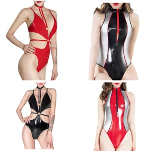 Mujeres Patente Cuero Body Sin mangas Cremallera Frontal Gato Aspecto Húmedo Leotardo   - Imagen 1 de 85