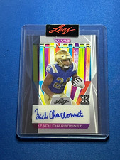 2023 Leaf Vivid Football Pre-Productions Proof Grey Rookie Zach Charbonnet #1/1!