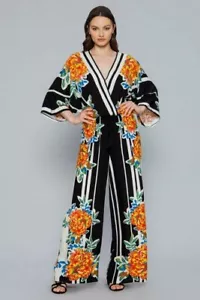 Flower Bohemian Wide Leg Palazzo Loose Fit Baggy Pants Floral Boho Pants - Picture 1 of 5