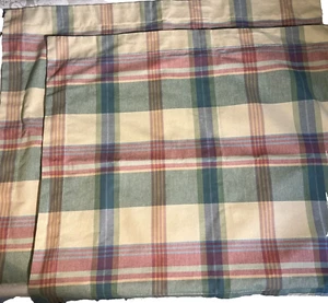 Country Curtains Summerton Rose Tree Moire Plaid Pillow Shams 30x25 Set of 2 - Picture 1 of 4