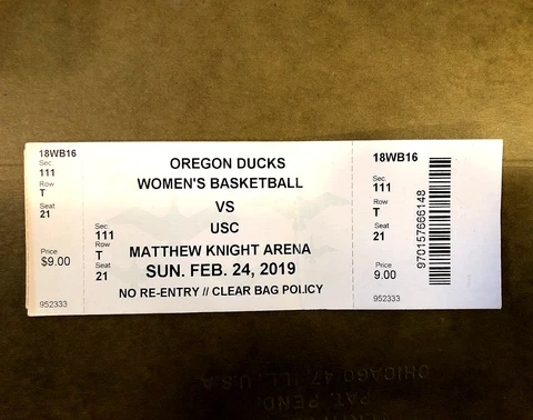 Sabrina Ionescu 2019-20 Oregon Ducks vs USC Women's Basketball Ticket VERY RARE Cover