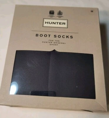 HUNTER Women's Boot Socks Sz Medium Black Shoe Size 5-7 FREE SHIPPING  - Image 1 of 3
