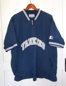 Pullover vintage NY Yankees manica corta 1/4 zip giacca a vento uomo L di Starter MLB - Foto 1 di 7