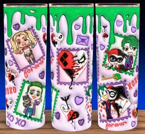 The Joker and Harley Quinn 3d Design Cup Mug Tumbler 20oz with lid and straw - Picture 1 of 3