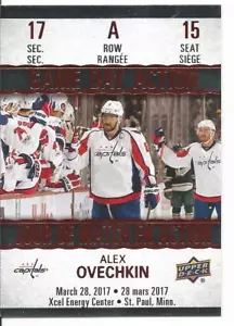 2017-18 Alex Ovechkin Game Day Action Tim Hortons Canada Insert Card #GDA15 Mint - Picture 1 of 1