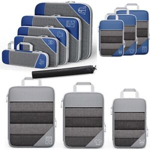 3/6Pcs Compression Packing Cubes Expandable Storage Travel Luggage Bag Organizer